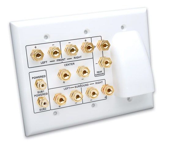 Whole House Audio and 6.2 Home Theater Wall Plate- White