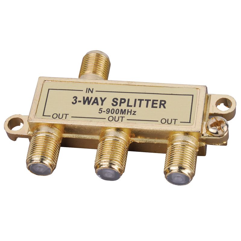 3-Way Signal Splitter with Built-In Grounding Block