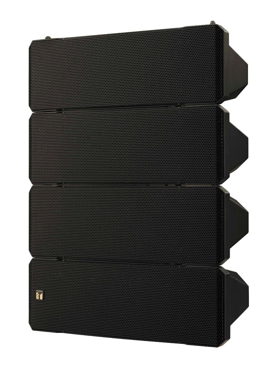 Compact Line Array Spkr BLK variable vertical direct-Weather