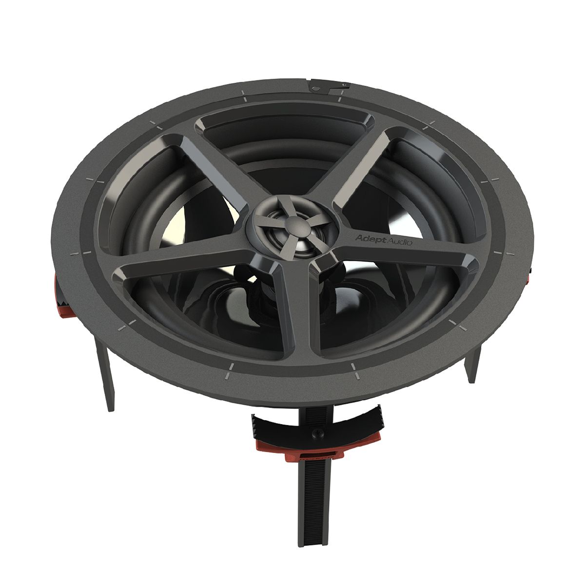 8in 2-Way In-Ceiling Spkr, Graphite 175w, Toolless Mounting