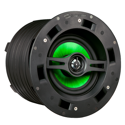 In Ceiling Angled 6.5 inch 2-way Fluted IMPP 1 inch ALU Dome
