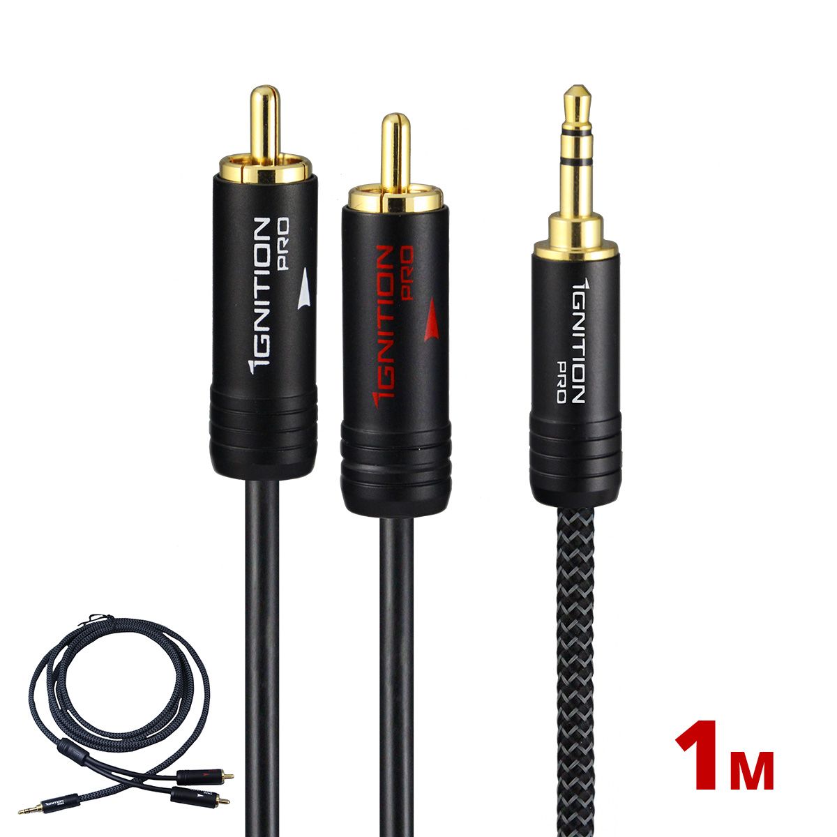 Ignition Audio Interconnect - 3.5mm to 2-RCA, 1m-3.28ft