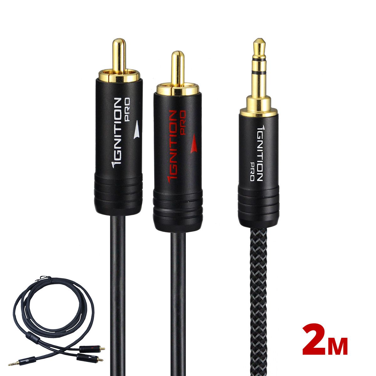 Ignition Audio Interconnect - 3.5mm to 2-RCA, 2m-6.56ft