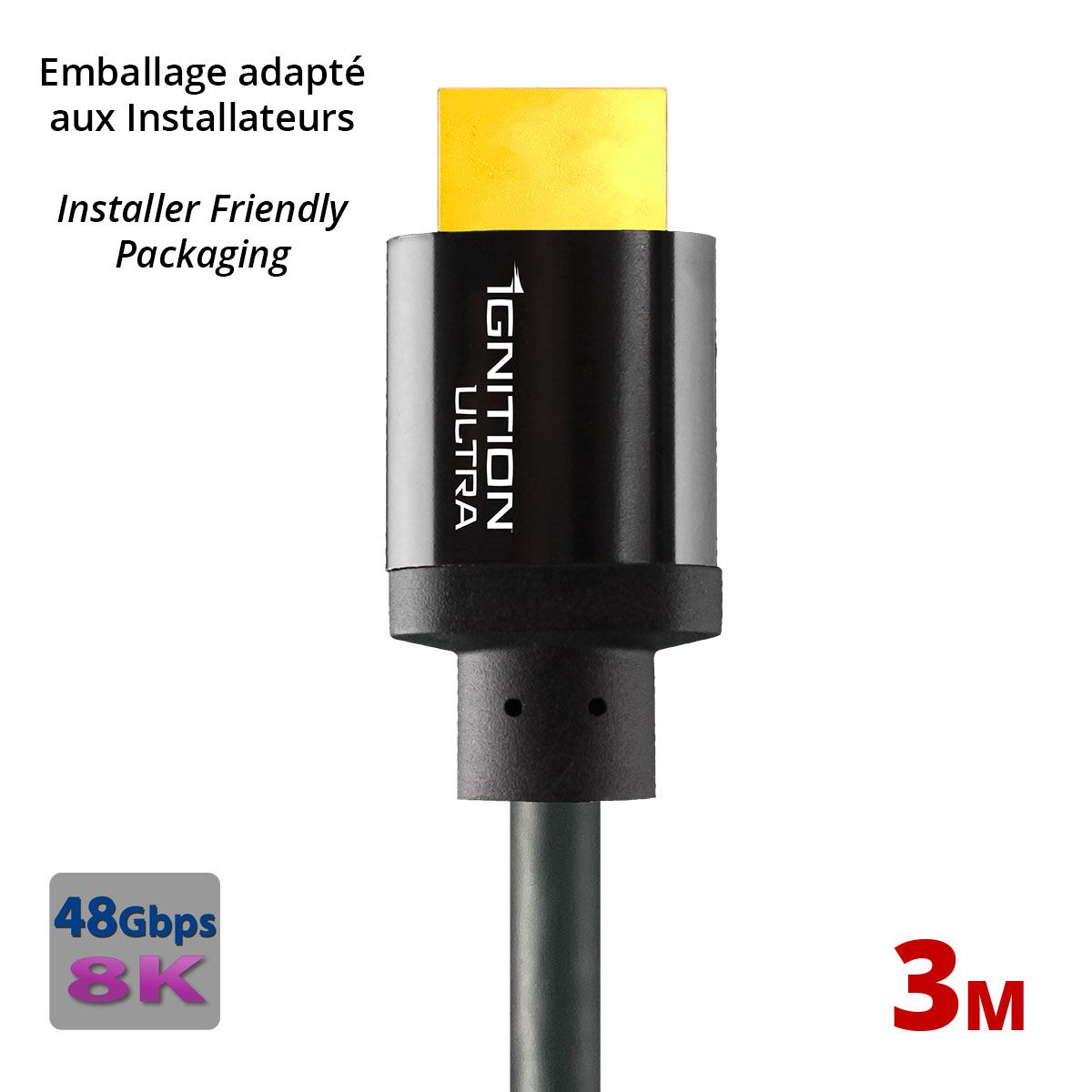 Ignition Ultra - HDMI Cable 48Gbps INSTALLER-PVC 3m-9.84ft