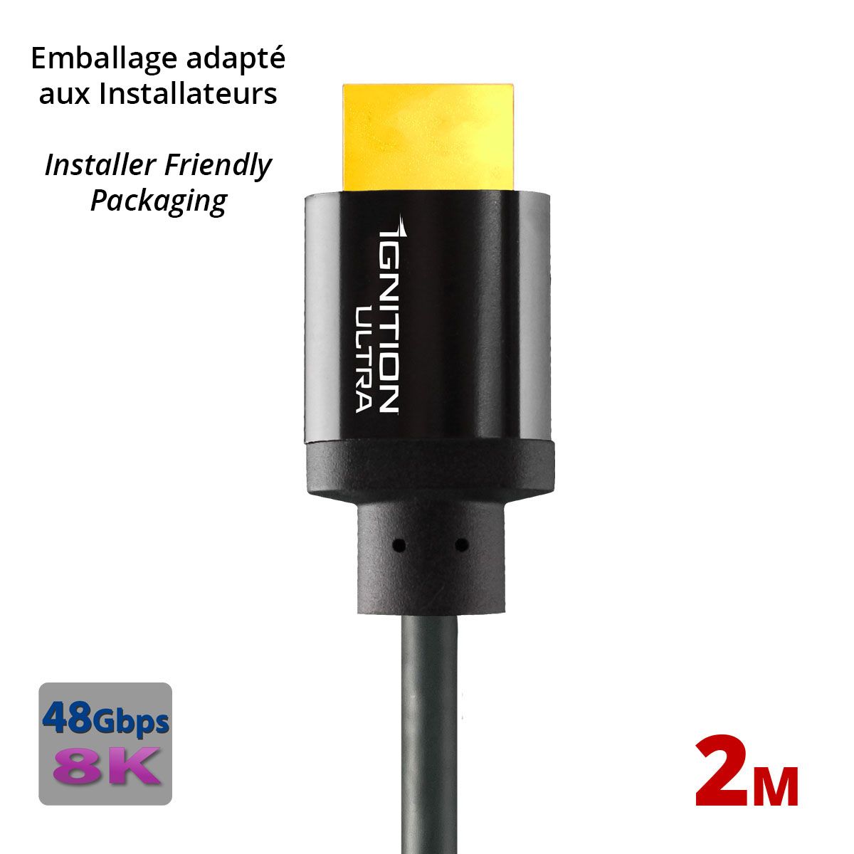 Ignition Ultra - HDMI Cable 48Gbps INSTALLER-PVC 2m-6.56ft