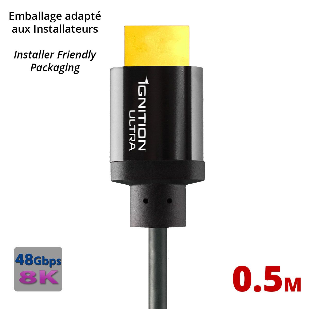 Ignition Ultra - HDMI Cable 48Gbps INSTALLER-PVC 0.5m-1.64ft