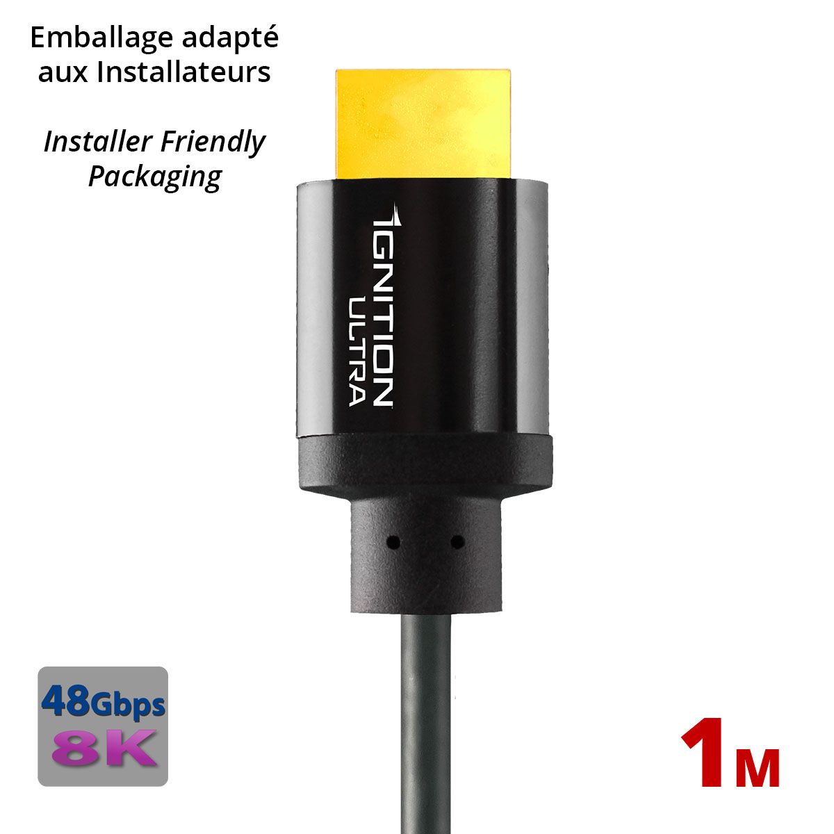 Ignition Ultra - HDMI Cable 48Gbps INSTALLER-PVC 1m-3.28ft