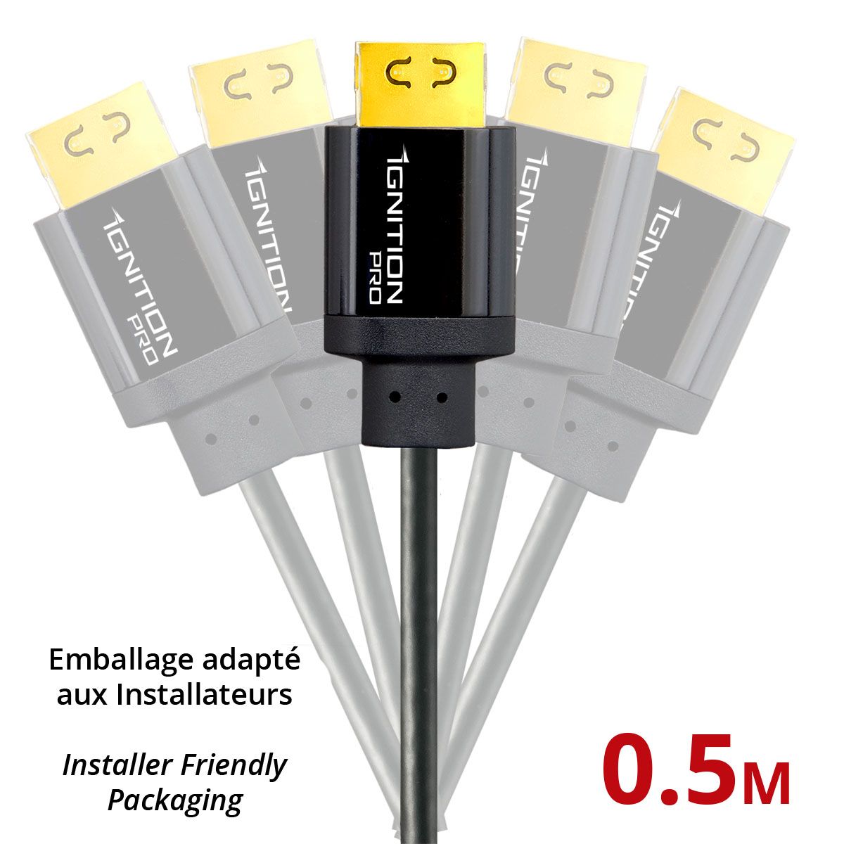 10 PACK Ignition Pro HDMI 18Gbps 0.5M