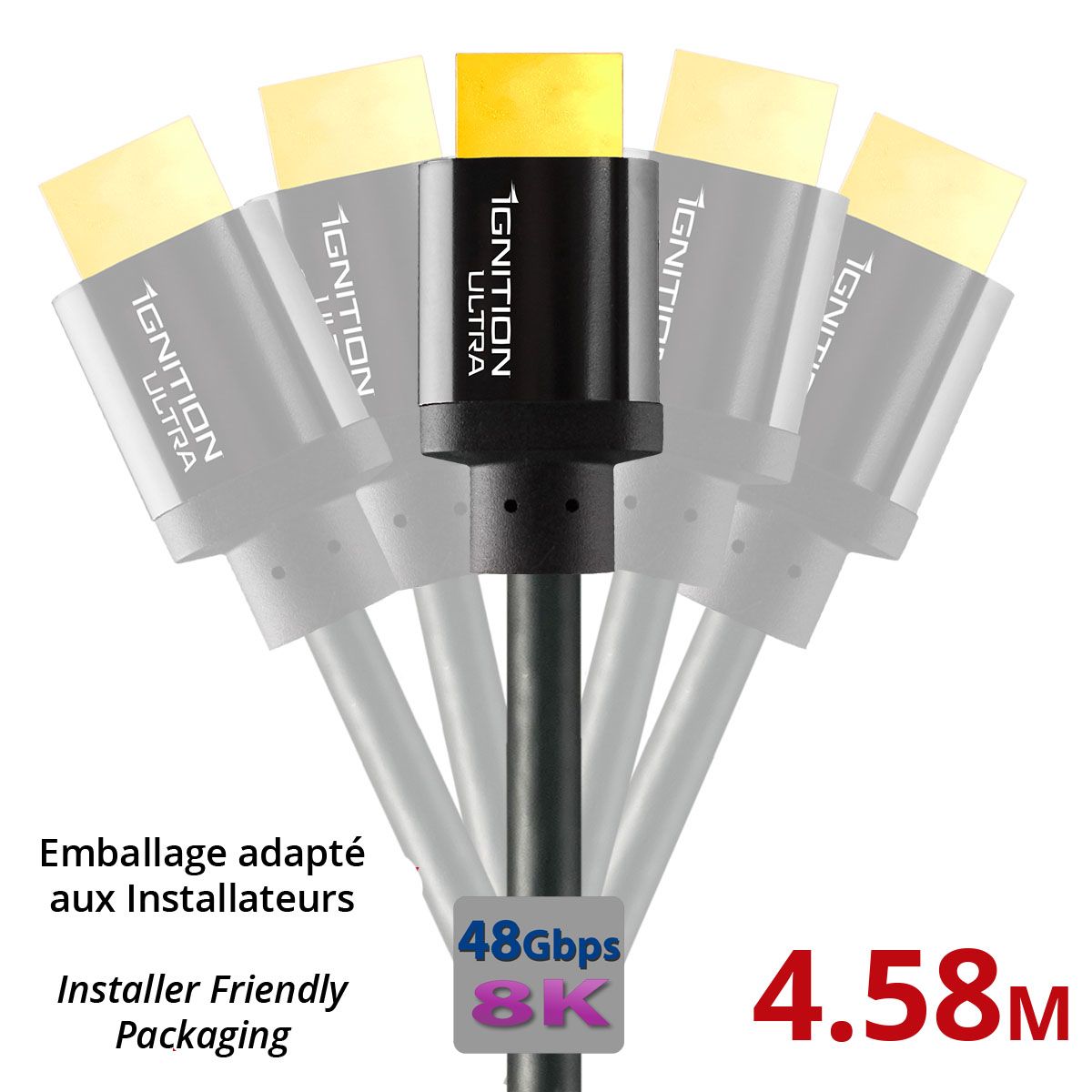 5 PACK Ignition Ultra HDMI 8K-48Gbps 4.58M