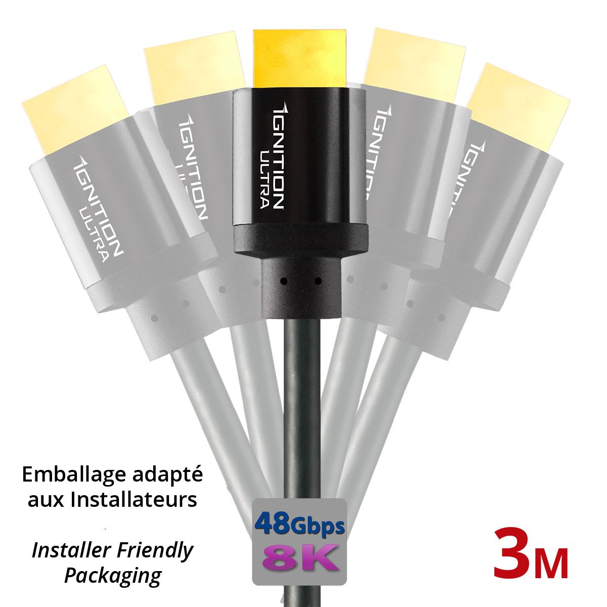 10 PACK Ignition Ultra HDMI 8K-48Gbps 3M