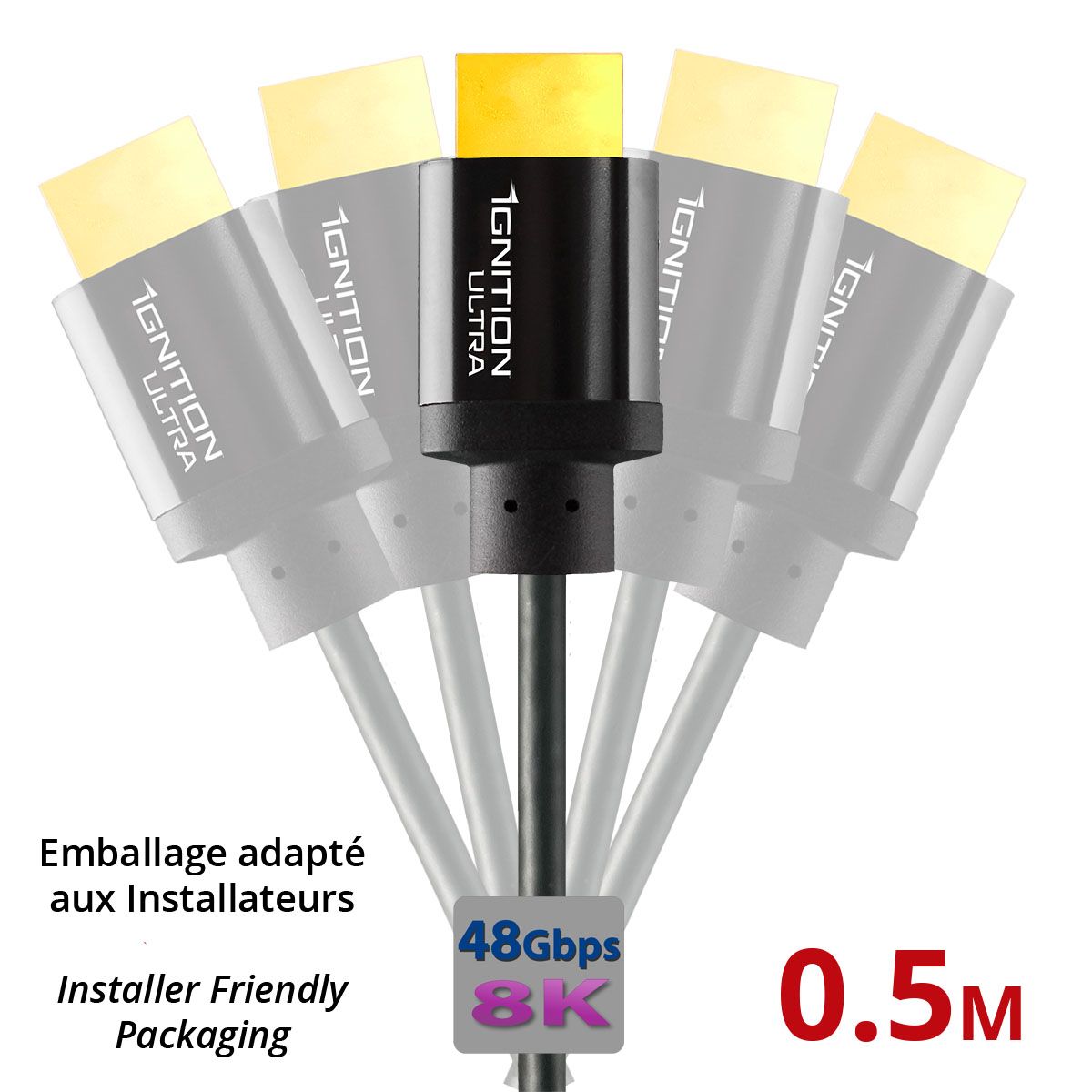 10 PACK Ignition Ultra HDMI 8K-48Gbps 0.5M