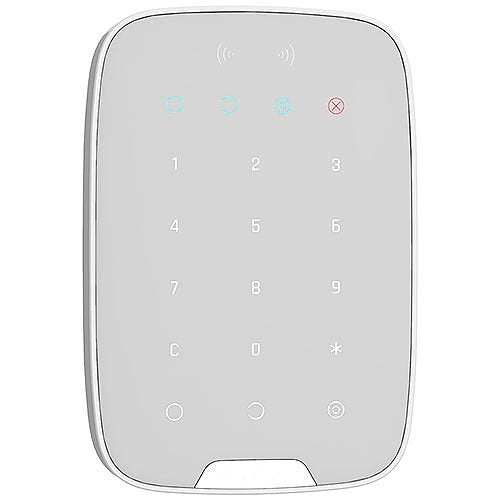 AJAX 42816.83.WH3 KeyPad Plus Jeweller Touch Keypad Supporting Encrypted Contactless Cards and Key Fobs, White
