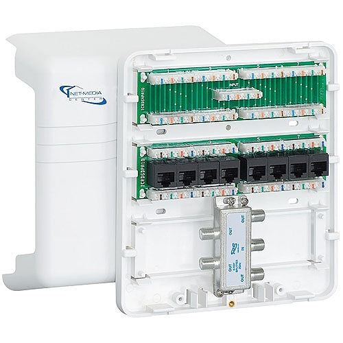 ICC ICRDSMMBK1 Mini Wiring Enclosure Voice, Data, and Video Combo with Cover (Model K) Image of H2-RDSMMBK1