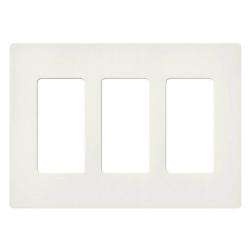Lutron SC-3-BI Claro 3 Gang Wall Plate for Decorator-Style Dimmers, Switches, and Outlets, Satin Finish, Biscuit