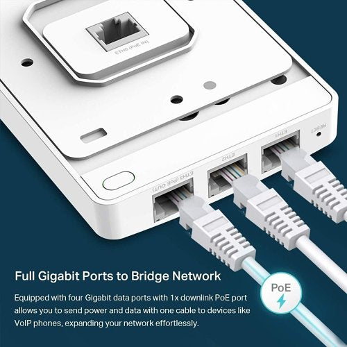 TP-Link EAP235-WALL Omada AC1200 Wireless MU-MIMO Gigabit Wall Plate Access Point