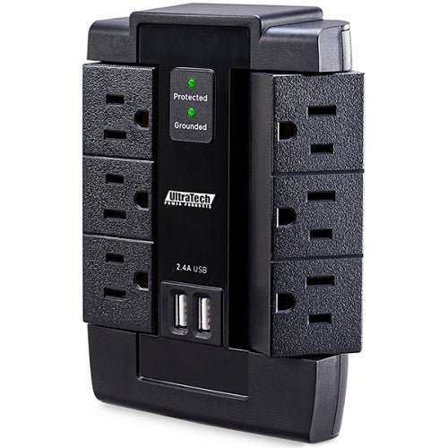 UltraTech 0E-SRGESWVL6 6-Outlet Swivel Surge Protector with USB Charging