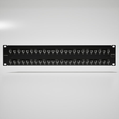 Siemon UP6-F2-48L-RS UltraMAX Copper Flat Patch Panel Category 6, Preloaded, UTP, 48-Port, 2U, Black