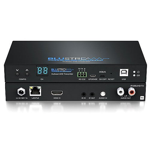 Blustream IP200UHD-TX IP Multicast HDMI UHD Video KVM over 1GB Network Receiver with Bi-directional IR RS-232 and USB KVM