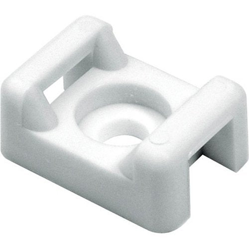 HellermannTyton CTM210C2 Cable Tie Anchor Mount, .86" .61", .18" Hole Dia, .31" Max Tie Width, PA66, White