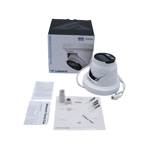 Luminys N5T-4LA2C 4MP LumiLuxSmart IP Turret  Camera, IR, White-Light LED, and Dual-Mode, 2.8mm Lens