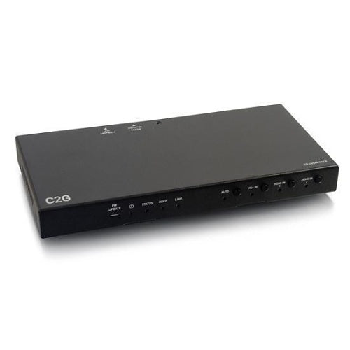 C2G C2G30027 Dual 4K HDMI HDBaseT + VGA, 3.5mm, and RS232 over Cat Switching Extender Box Transmitter to Ultra-Slim Box Receiver, 4K 60Hz