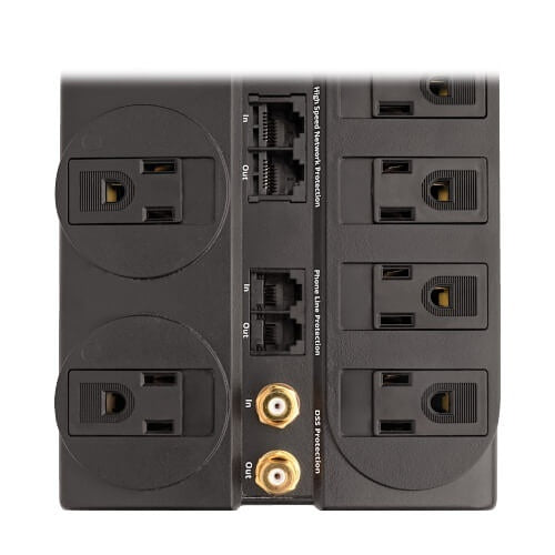Tripp Lite TLP810NET Protect It! 8-Outlet Surge Protector, 10\' Cord, 3240 Joules, Modem/Coax/Ethernet Protection, RJ45