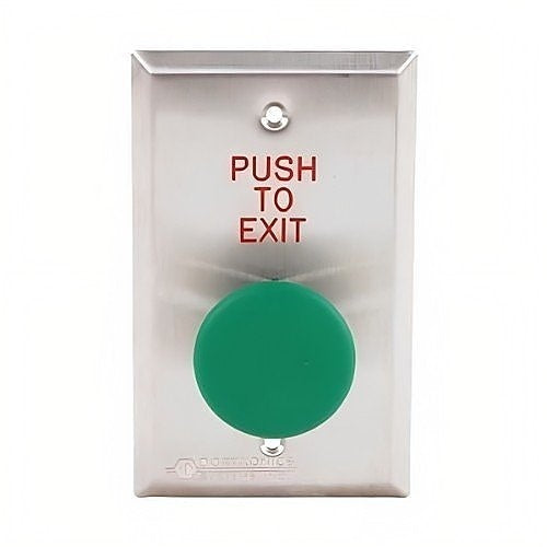 Dortronics 5211-MP23DA/GXE1 5210 Series Single Gang \\"Push to Exit\\" Mushroom Button, Pneumatic Time Delay, Stainless Steel, Green Button