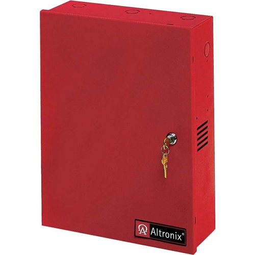Altronix AL1024ULXPD8R Power Supply Charger, 8 Fused Outputs, 24VDC at 10A, 115VAC, Red BC400 Enclosure Image of AX-1024UXP8R
