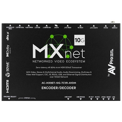 AVPro Edge AC-MXNET-10G-TCVR-AVDM MXNet 10G Transceiver AVDM with Downmixing Audio