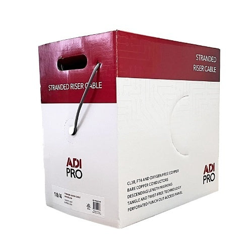 ADI PRO RN-9040109 18/4 Stranded Riser Unshielded Cable, CL3R, 1000\' Express Box, Grey