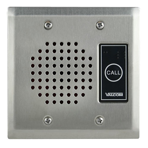 Valcom V-1072A-ST Intercom Doorplate Speaker, Talkback, Stainless Steel