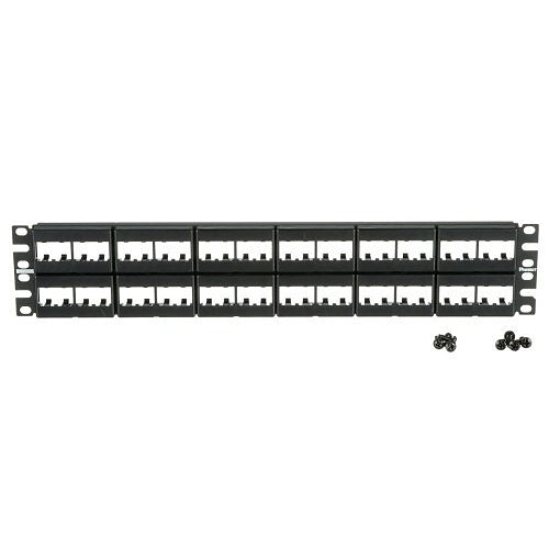 Panduit CPP48WBLY Mini-Com 48-Port Faceplate Modular Patch Panel, 2 RU, Black