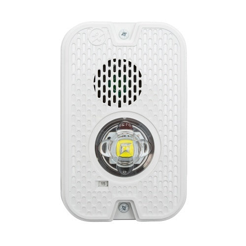 System Sensor P2GWKLED-P L-Series Outdoor Compact Wall-Mounted Horn Strobe, Plain, White