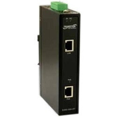 Lantronix SI-IES-1200-LRT PoE Injector, Industrial 10/100/1000 PoE Plus 1-Port Mid-Span