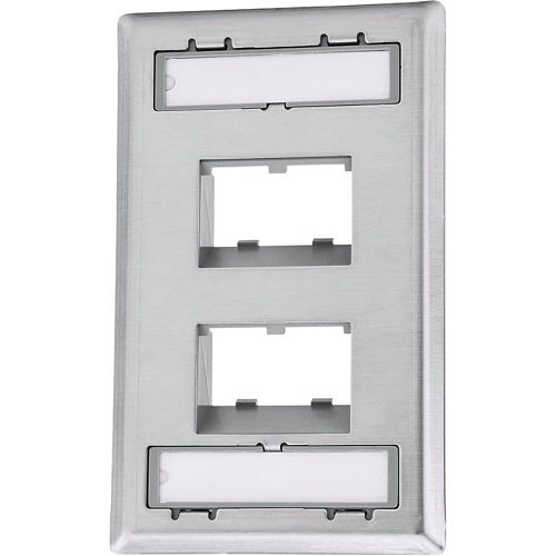 Panduit CFPSL4S Wall Plate, Single Gang, 4-Port, Sloped Design