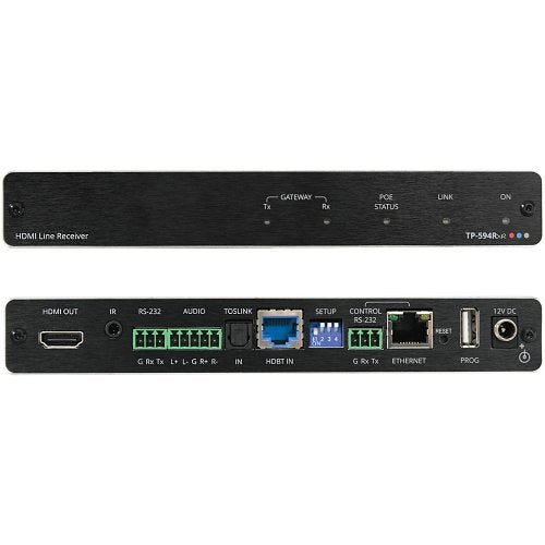 Kramer 50-00010290 TP-594Rxr 4K HDR HDMI Receiver with Ethernet, RS-232, IR, ARC and Stereo Audio Routing Over PoE Extended-Reach HDBaseT 2.0