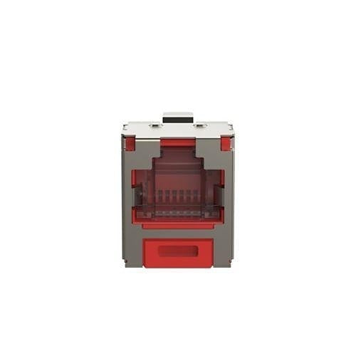 Panduit CJSH6X88TGRDY Mini-Com CAT6a Shielded RJ45 Spring-Shuttered TG Jack Module, Red