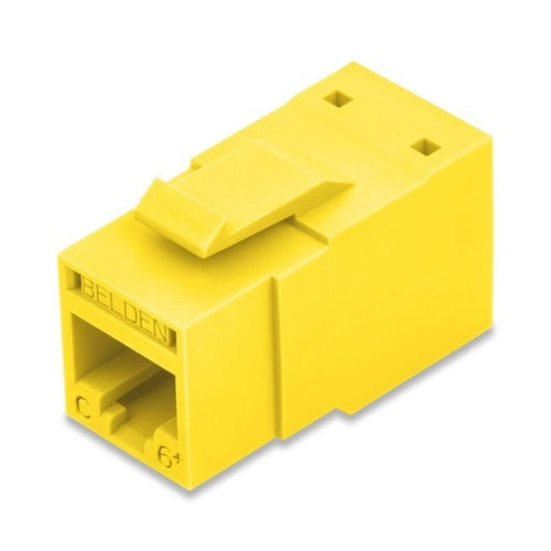 Belden RV6MJKUYL-B24 REVConnect CAT6+ UTP Modular Jack, T568 A/B, Yellow, 24-Pack