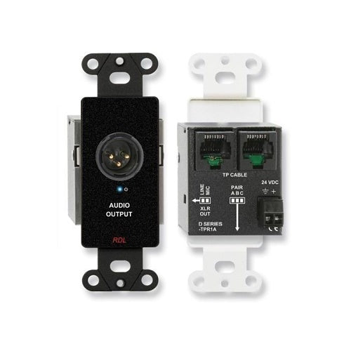 RDL DB-TPR1A Format‑A Active Single‑Pair Twisted Pair Audio Receiver with XLR Output, Black
