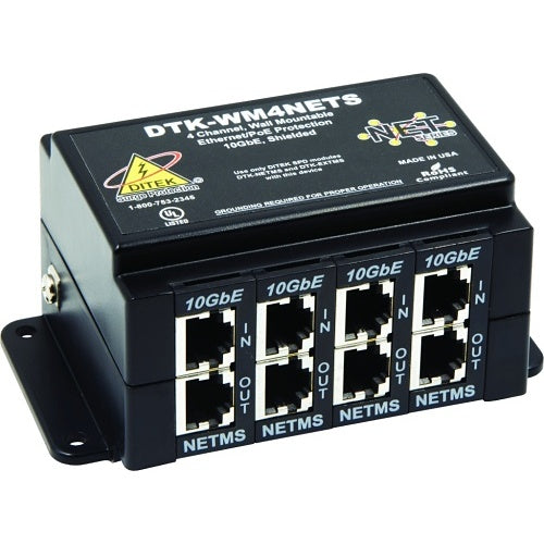 DITEK DTK-WM4NETS Wall Mount 4-Channel NeTwork Surge Protector