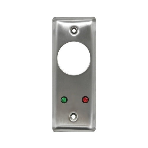 Camden CM-2230-7224 Stainless Steel Narrow Key Switch, Single Pole Double Throw Maintained, 24V LED, Red/Green