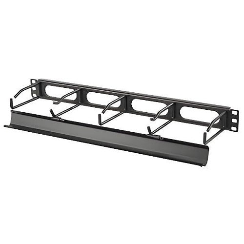 Hubbell HM17C M-Series Horizontal Cable Management with Cover, 1-Unit, 7\\" Extension, Black