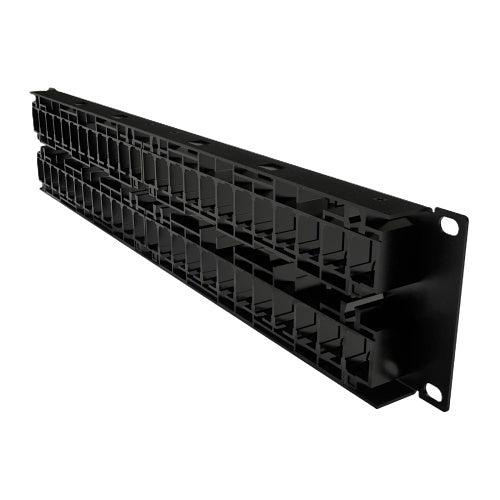 Siemon UP6A-F2-48K-RS CPR Panel UMax with Jacks, UTPCat6a, 48 Port, Flat, 2U, Black