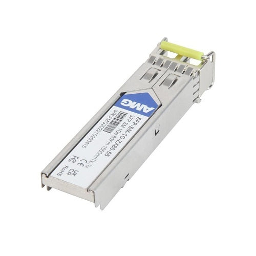 AMG Systems SFP-SM-1G-ZX80-55 SFP Singlemode, 1Gb, 2-Fibers, 80Km, LC Connectors, 1550nm Tx/Rx, -40°C to +85°C, DDM