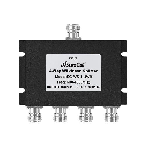 SureCall SC-WS-4-UWB C-Band 4-Way Splitter with N-Female Connectors 600-4000 MHz