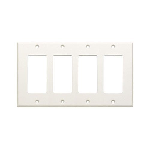 RDL CP-4 Quadruple Cover Plate, Compatible with Decora Style Products, White