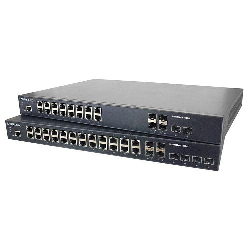 Lantronix SISPM1040-3248-L3 Network Switch, Layer 3 Managed Hardened PoE+, 24 Ports