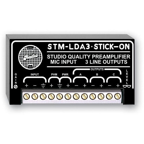 RDL STMLDA3 Microphone Level 1 and 3 Distribution Amplifier