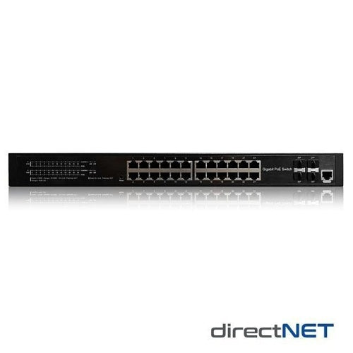 IDIS CRIS28V3 28-Port DirectNET Gigabit PoE Switch, 370W