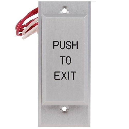 Dortronics N5286-P23DAXE1R 5286 Series Narrow Stile Push-Plate Switch, Pneumatic 2-60 Second Delay, \\"Push to Exit\\" Red Letters